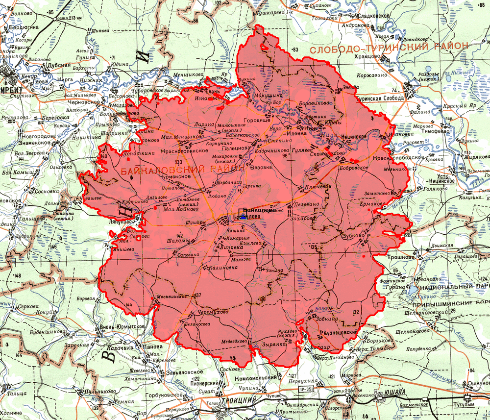 Карта байкаловского района